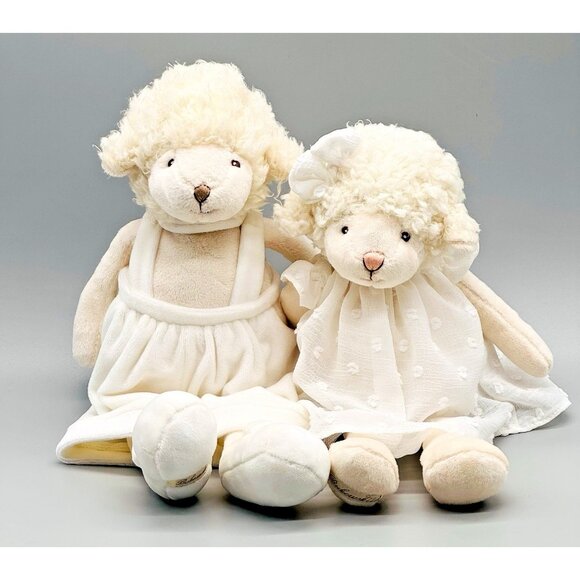 Bukowski Bears White Lamb Mack Molly Plush Stuffed Animal Lot of 2 TAGS - Picture 1 of 14